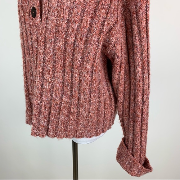 ZARA Ribbed Button Collar Chunky Sweater Small - Picture 7 of 15